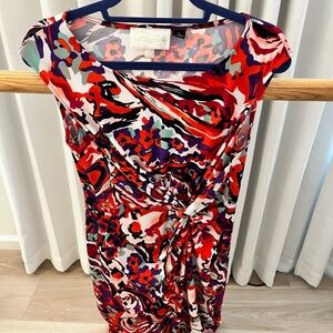 Pappagallo Red and Purple Asymmetrical Dress